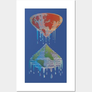 Melted earth because global warming and climate change Posters and Art